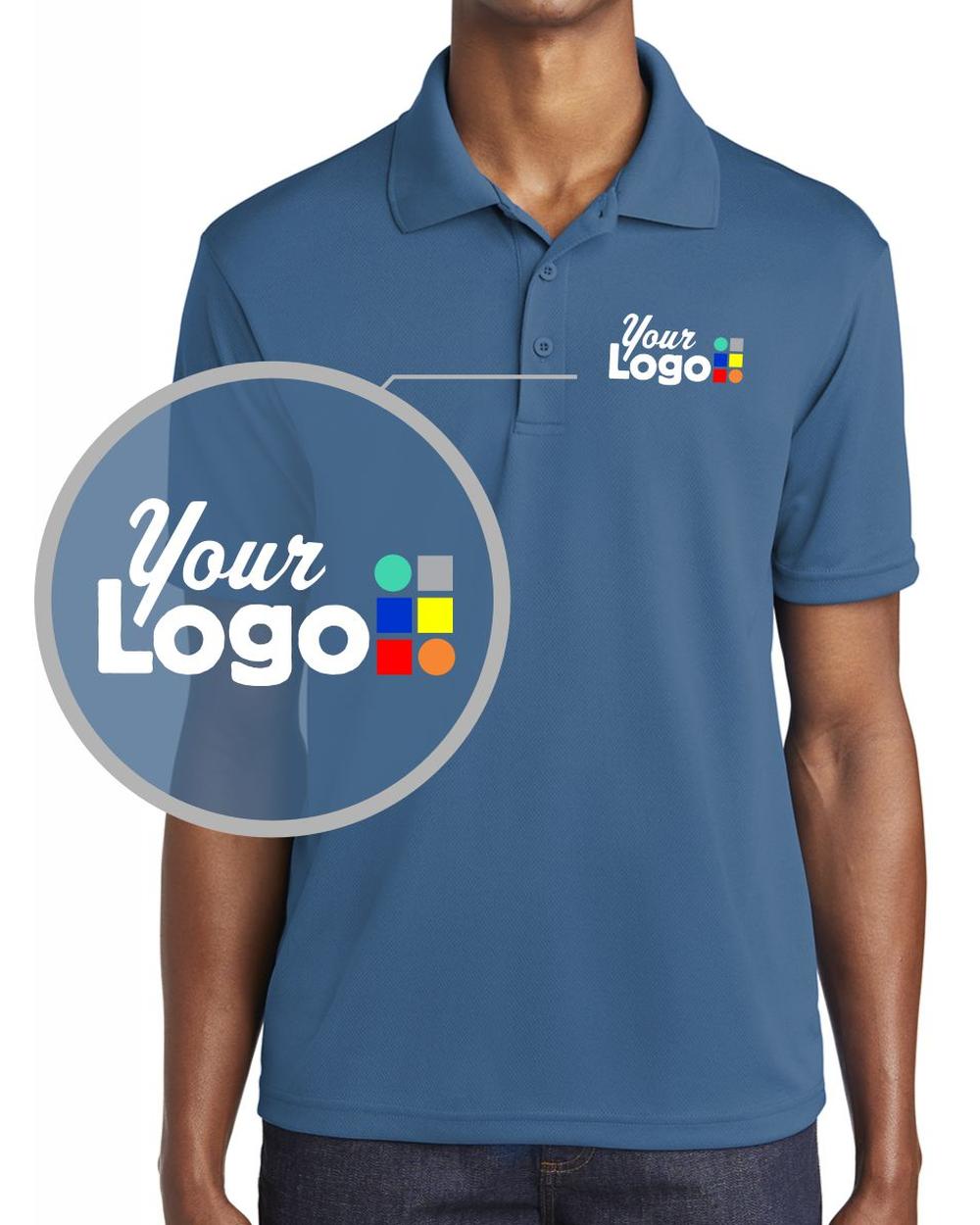 Sport-Tek S/S Posicharge Racermesh Custom Golf Shirt, color: Dawn Blue