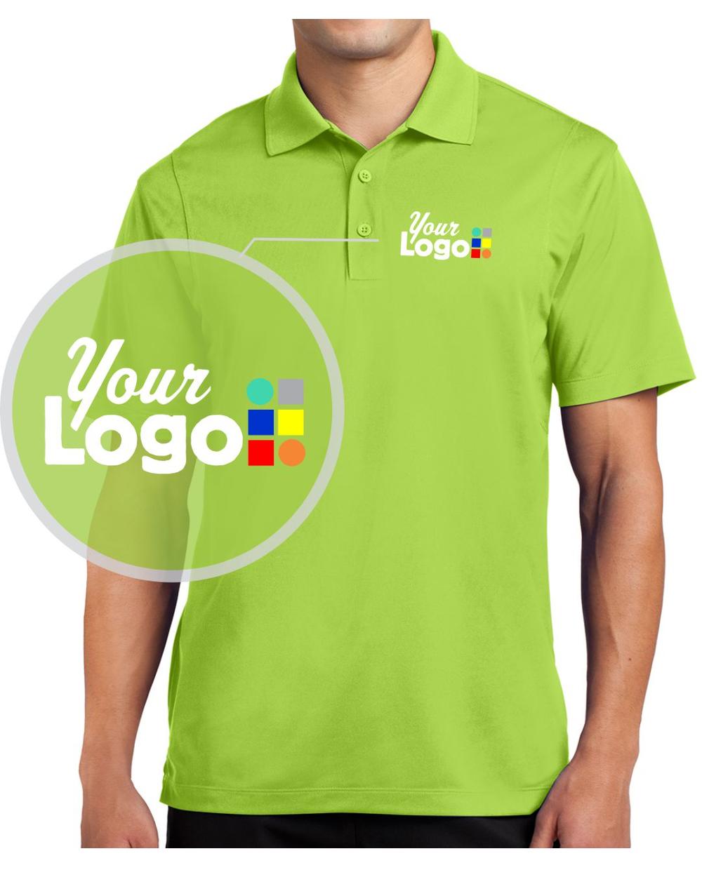 Sport-Tek S/S Micropique Custom Golf Shirt, color: Lime Shock