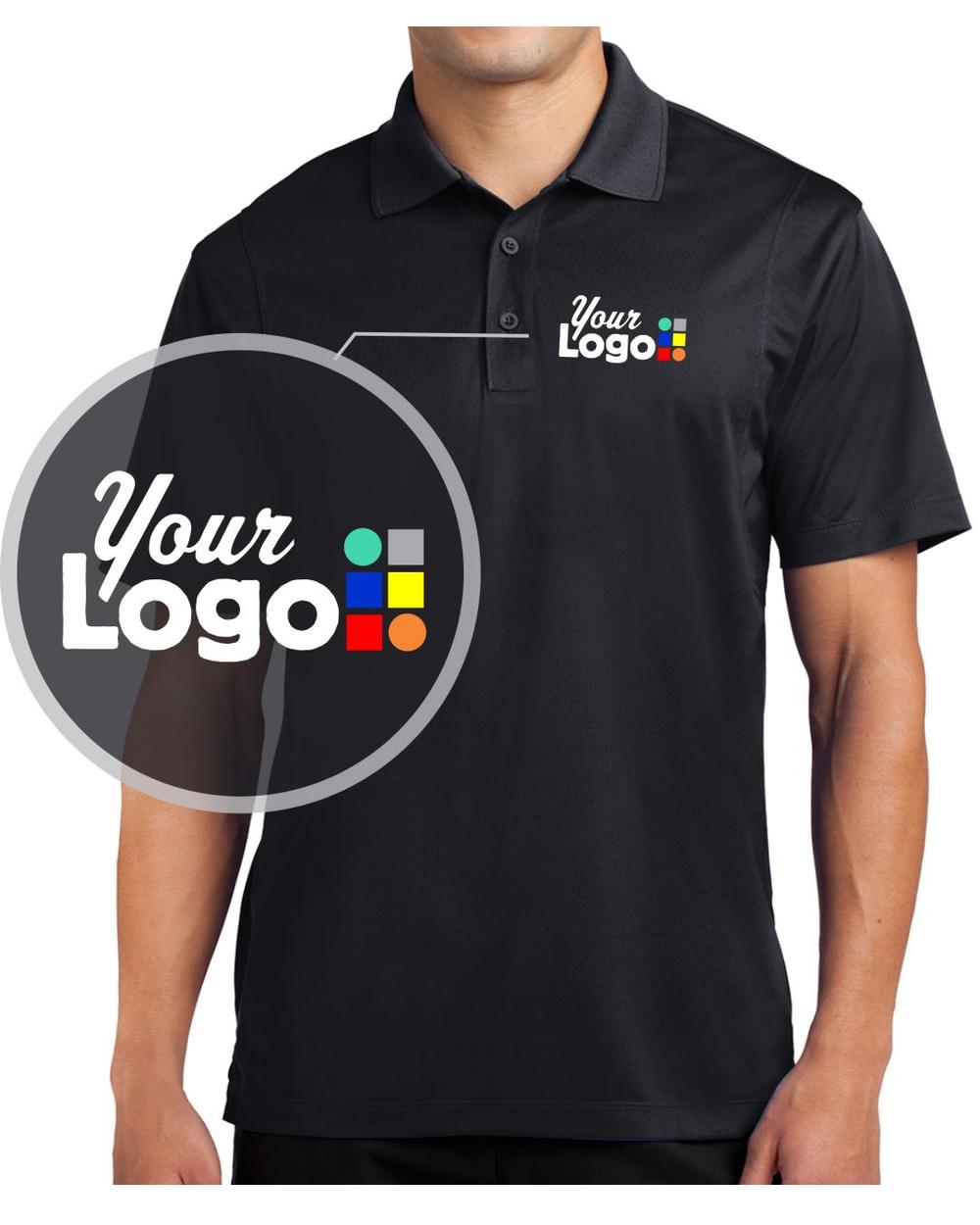 Sport-Tek S/S Micropique Custom Golf Shirt, color: Black