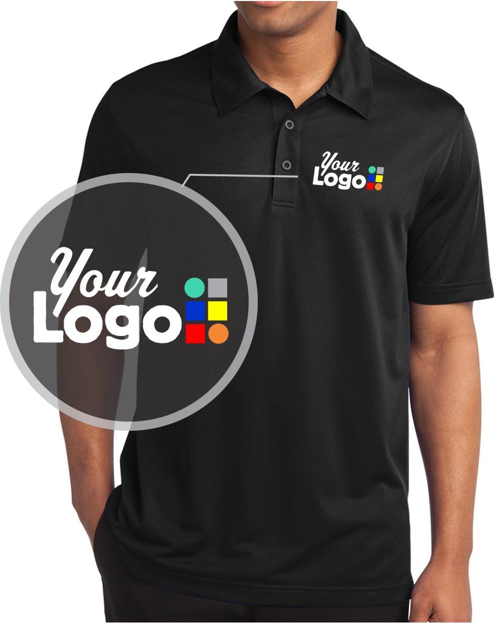 Sport-Tek S/S PosiCharge Active Textured Custom Golf Shirt, color: Black