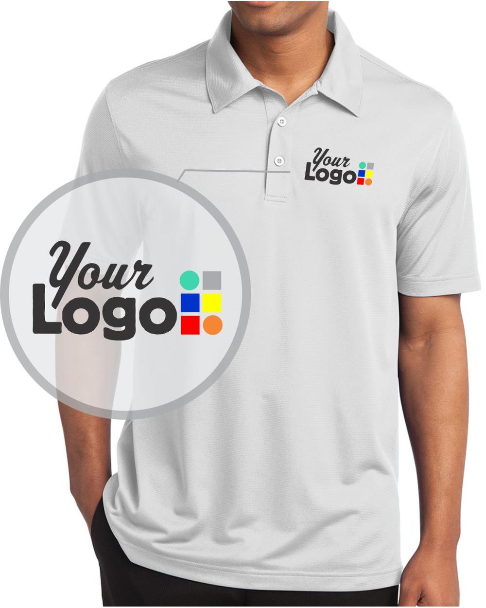 Sport-Tek S/S PosiCharge Active Textured Custom Golf Shirt, color: White