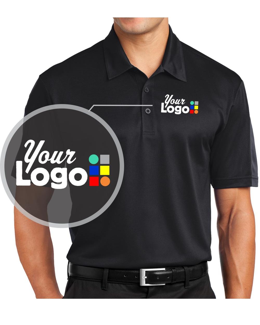 Sport-Tek S/S PosiCharge Active Textured ColorBlock Custom Golf Shirt, color: Black/Grey