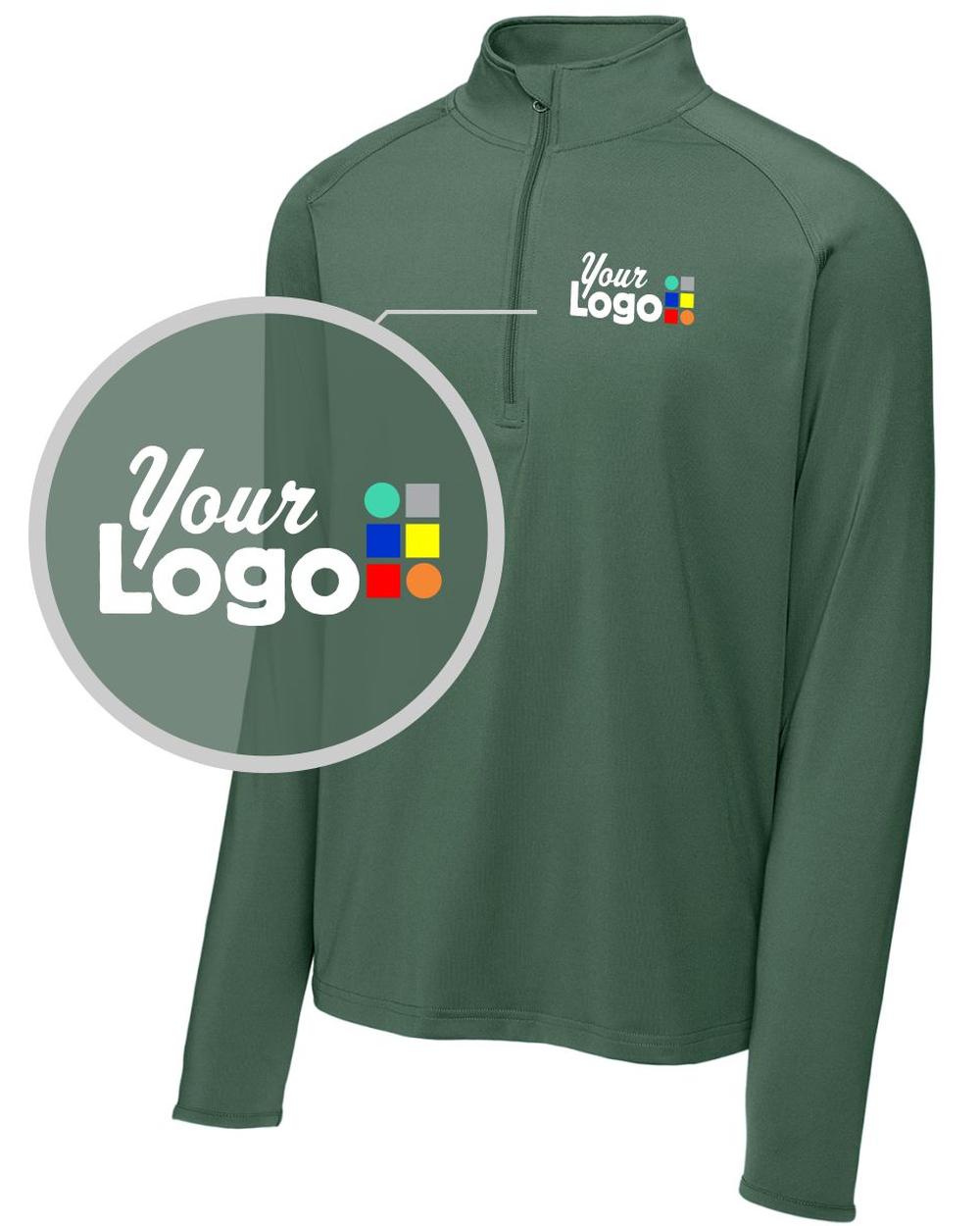Sport-Tek Sport-Wick Stretch 1/4 Zip Custom Pullover, color: Forest Green