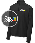 Sport-Tek Sport-Wick Stretch 1/4 Zip Custom Pullover, color: Black