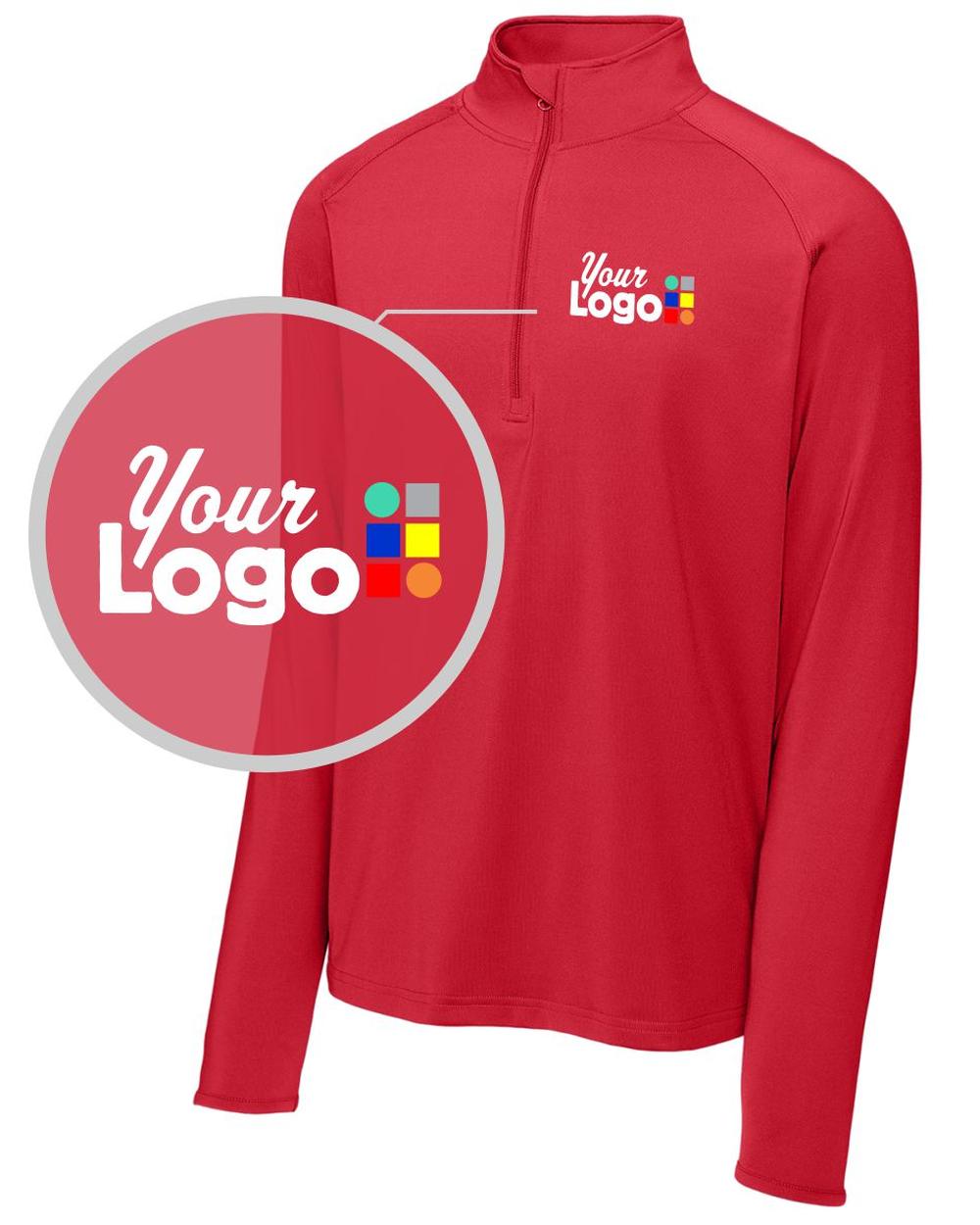 Sport-Tek Sport-Wick Stretch 1/4 Zip Custom Pullover, color: True Red