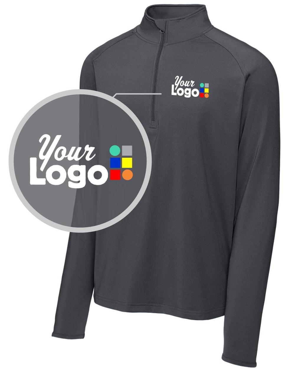 Sport-Tek Sport-Wick Stretch 1/4 Zip Custom Pullover, color: Charcoal Grey