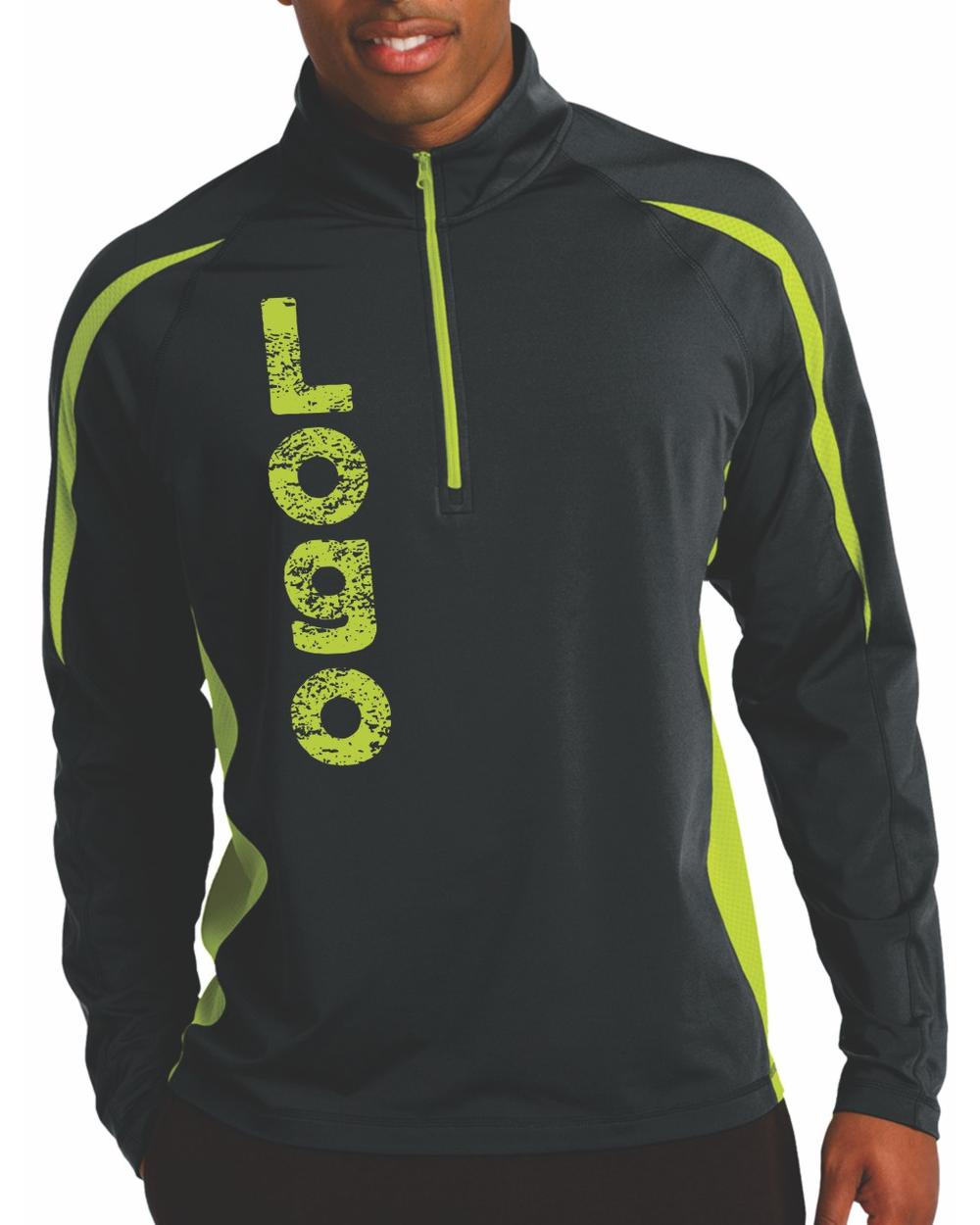 Sport-Tek ColorBlock Custom Pullover, color: Charcoal Grey/Deep Orange