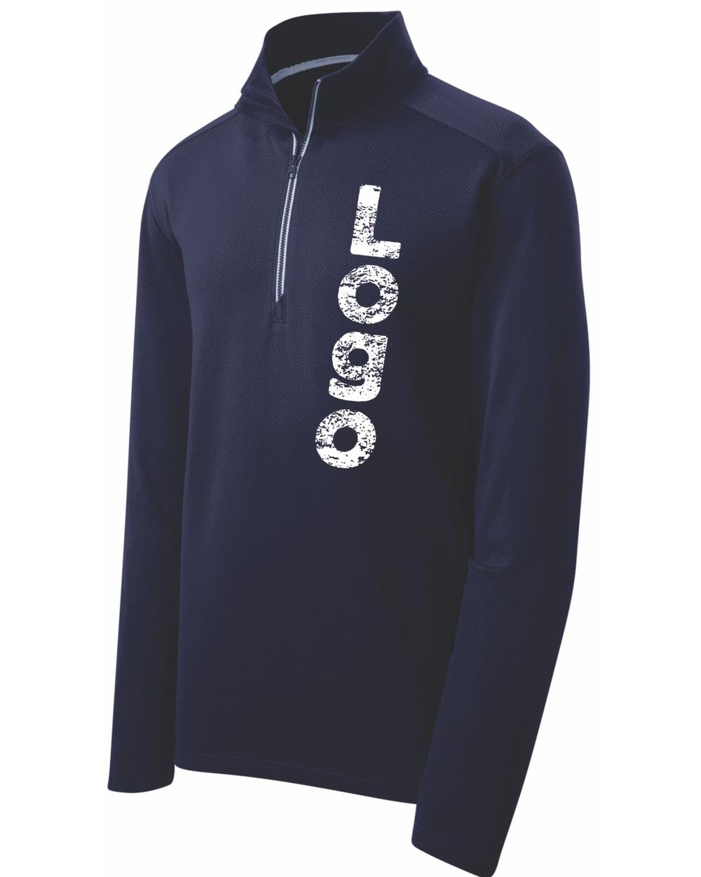 Sport-Tek Textured 1/4 Zip Custom Pullover, color: True Navy