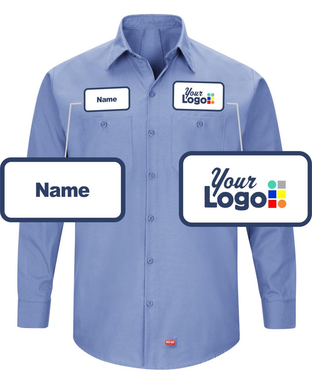 RedKap L/S MIMIX Custom Work Shirt, color: Light Blue