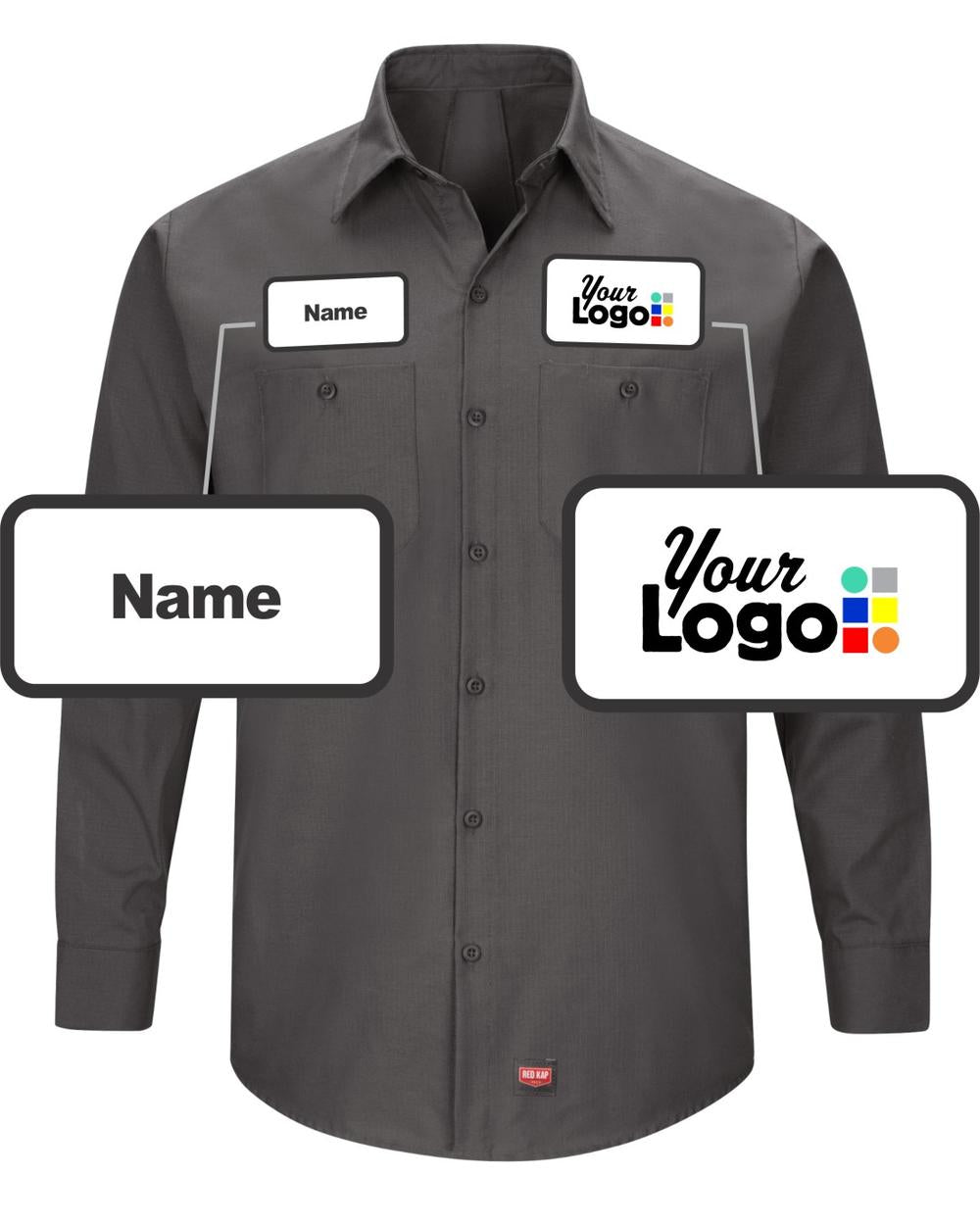 RedKap L/S MIMIX Custom Work Shirt, color: Charcoal