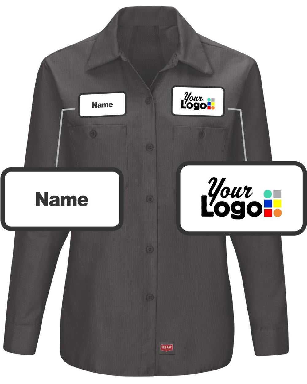 RedKap L/S MIMIX for Her Custom Work Shirt, color: Charcoal