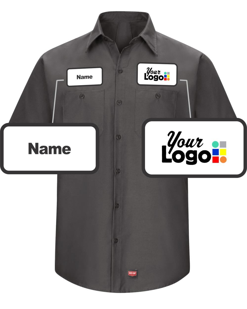 RedKap S/S MIMIX Custom Work Shirt, color: Charcoal