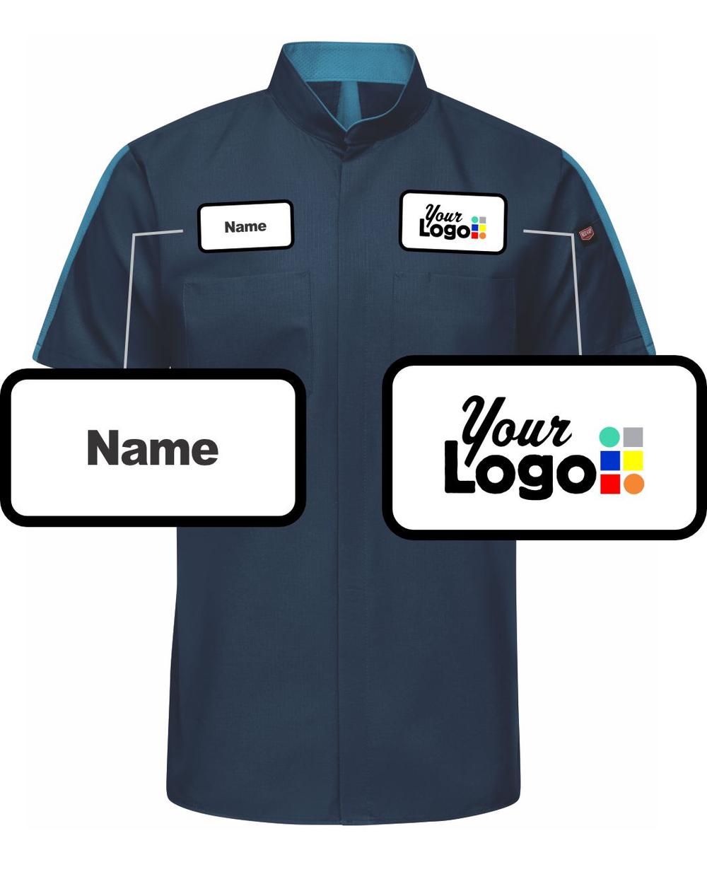 RedKap S/S Pro+ Oilblok & Mimix Custom Work Shirt, color: Navy/Teal