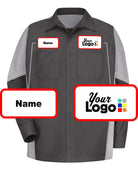 RedKap L/S Crew Custom Work Shirt, color: Charcoal/Grey