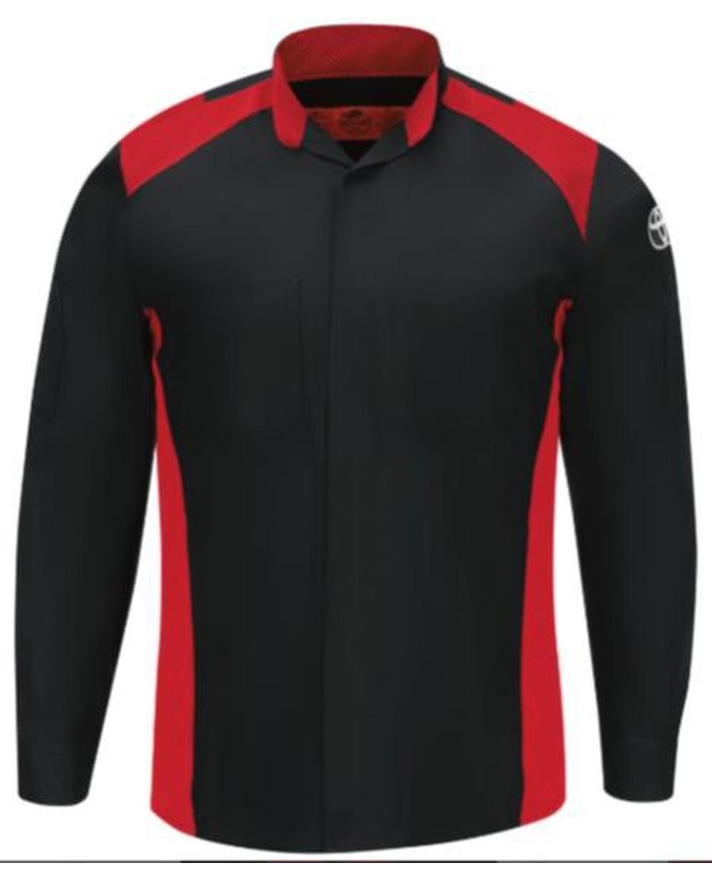 RedKap L/S Technician Automotive Shirt, color: Black/red