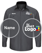 RedKap L/S Performance Plus Custom Work Shirt, color: Charcoal/Black