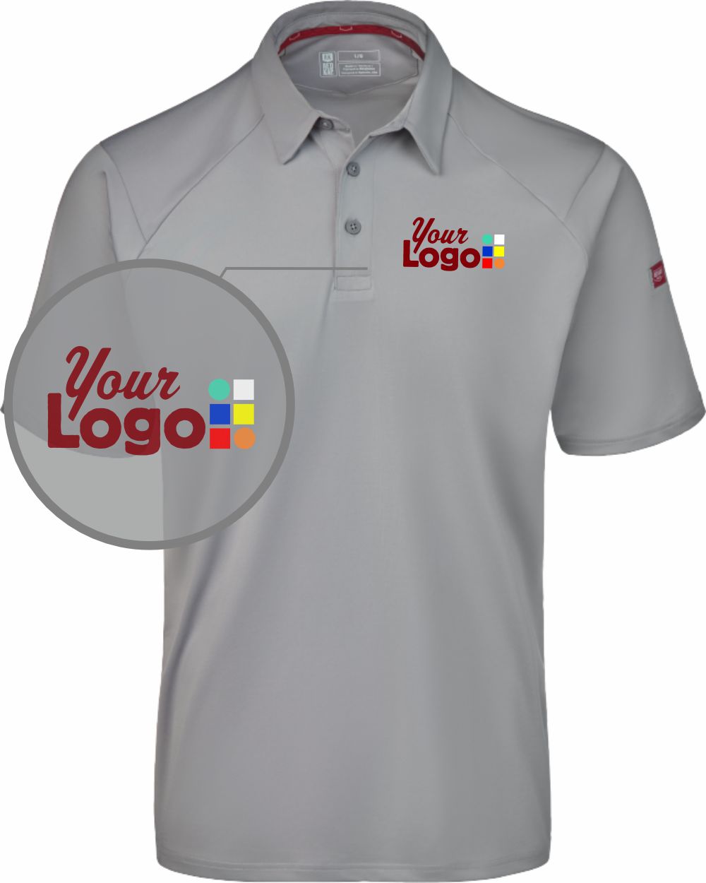 RedKap S/S Cooling Stretch Jersey Custom Golf Shirt, color: Gravel