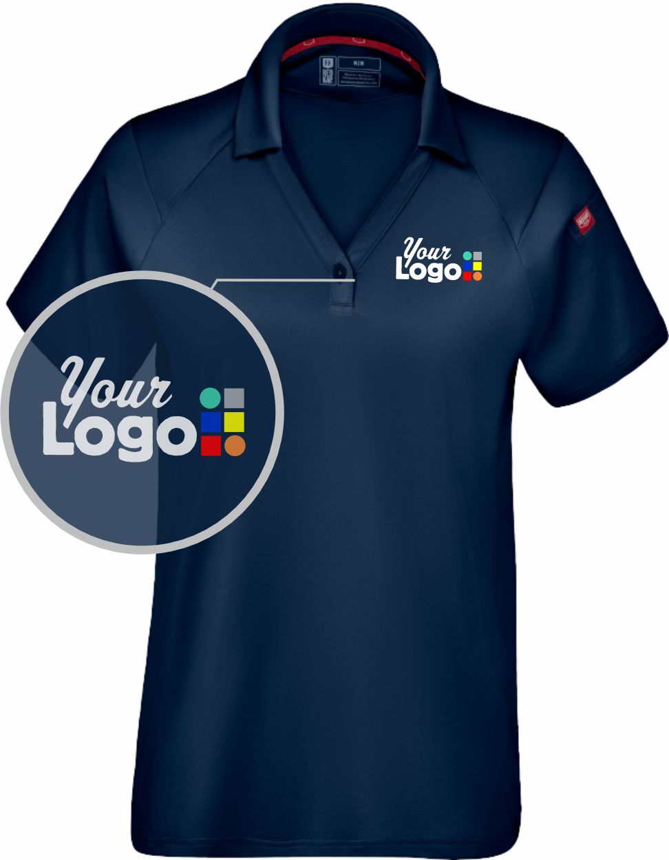 RedKap S/S Cooling Stretch Jersey Custom Golf Shirt, color: Navy