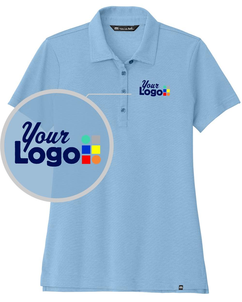 TravisMathew S/S Sunnyvale Custom Golf Shirt, color: Strong Blue Heather