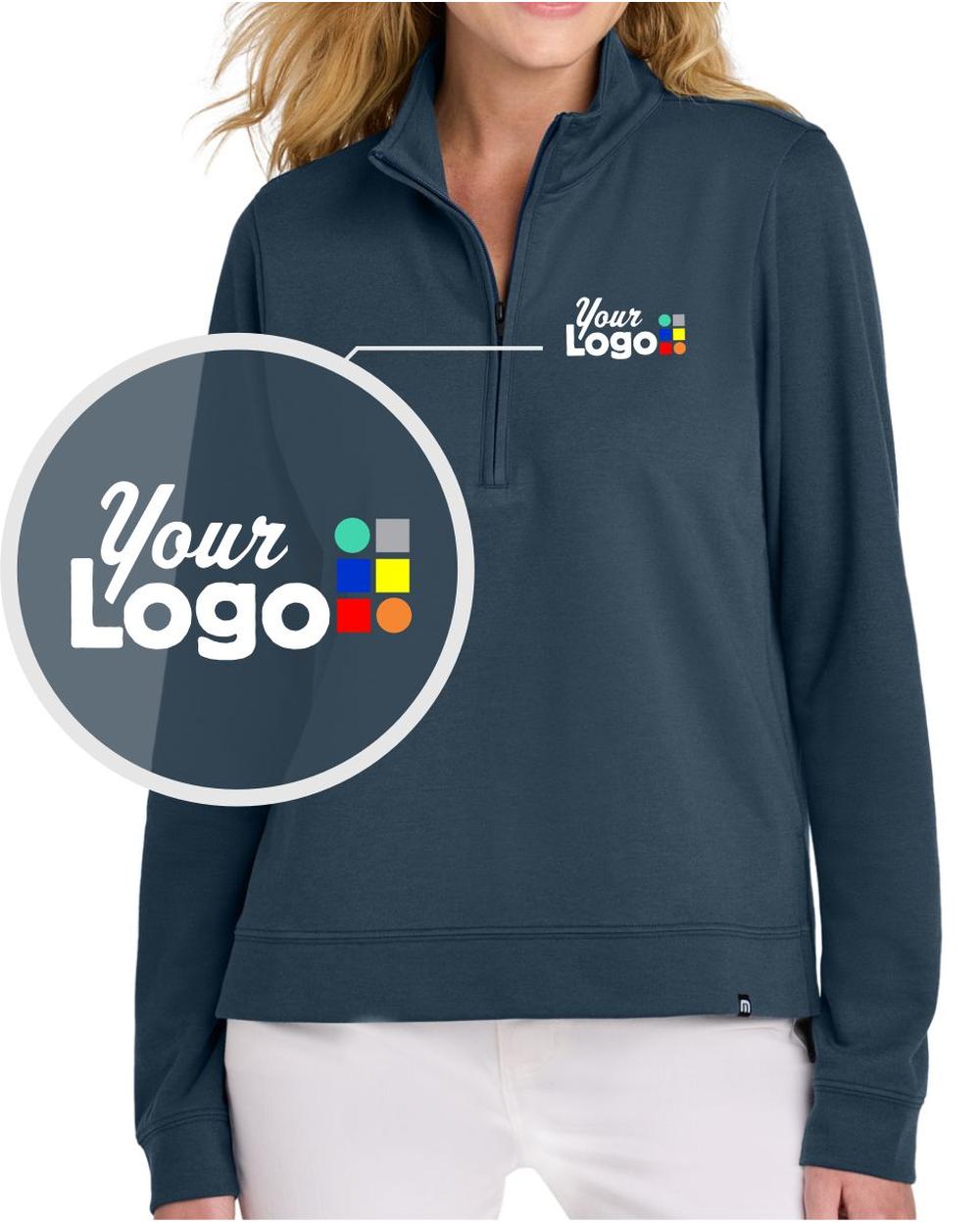 TravisMathew Coveside 1/2 Zip Custom Pullover, color: Blue Nights