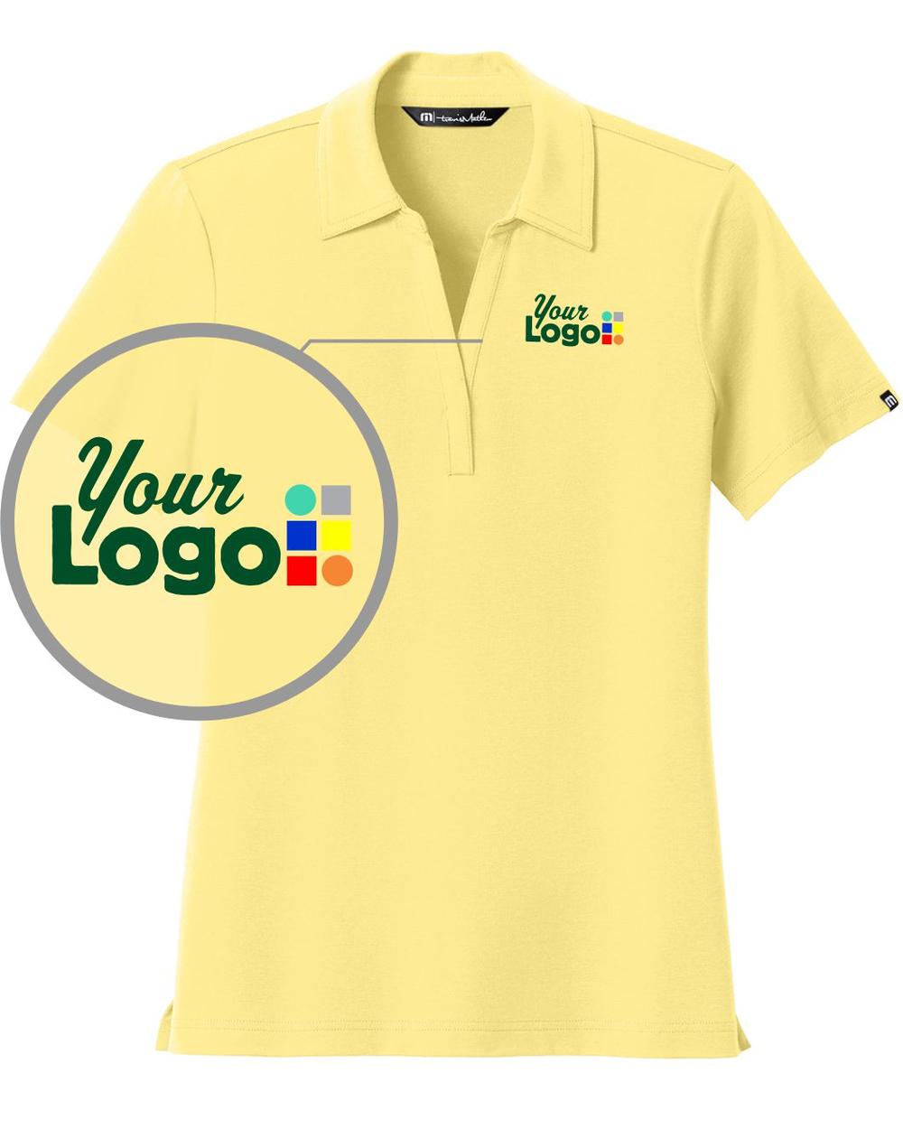 TravisMathew S/S Glenview Solid Custom Golf Shirt, color: Pale Yellow