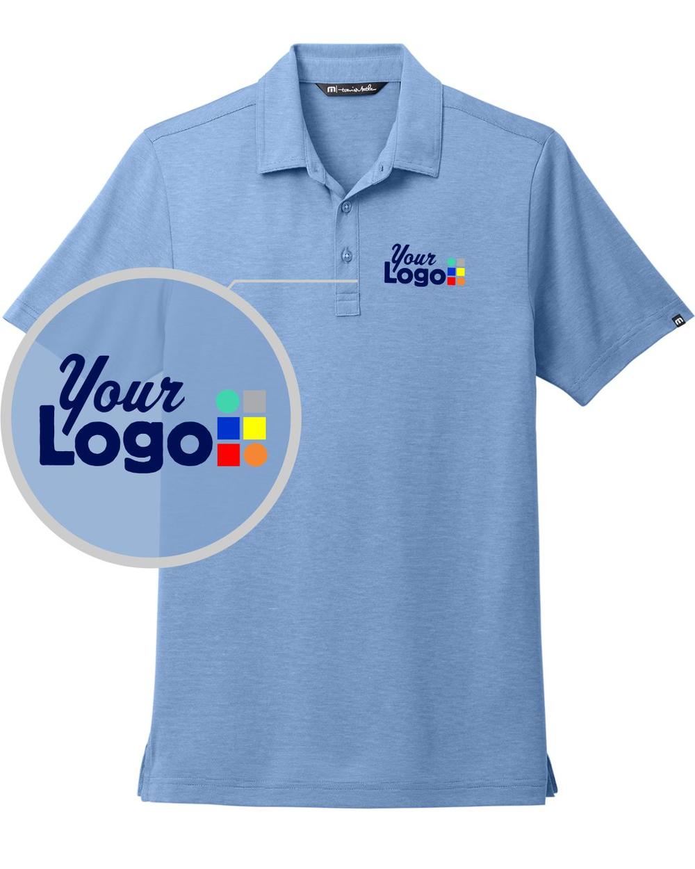 TravisMathew S/S Sunnyvale Custom Golf Shirt, color: Strong Blue Heather