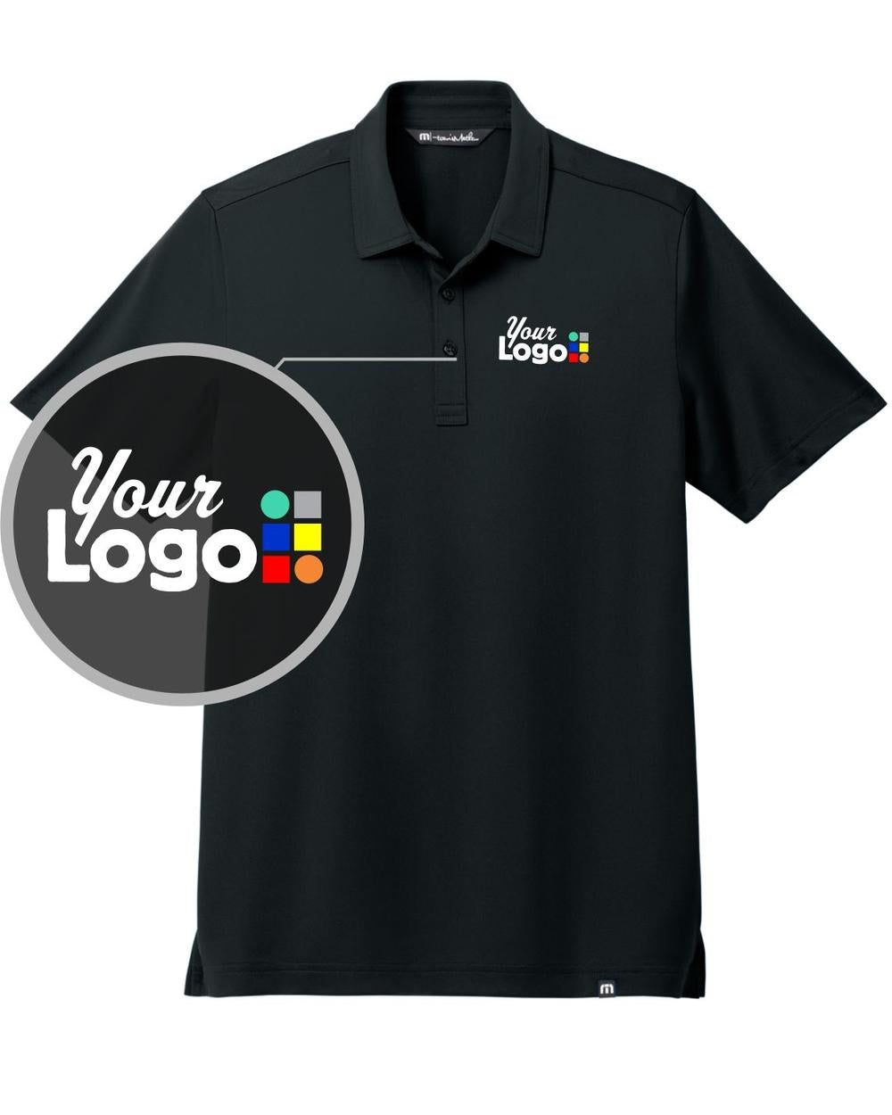 TravisMathew S/S Cabana Solid Custom Golf Shirt, color: Black