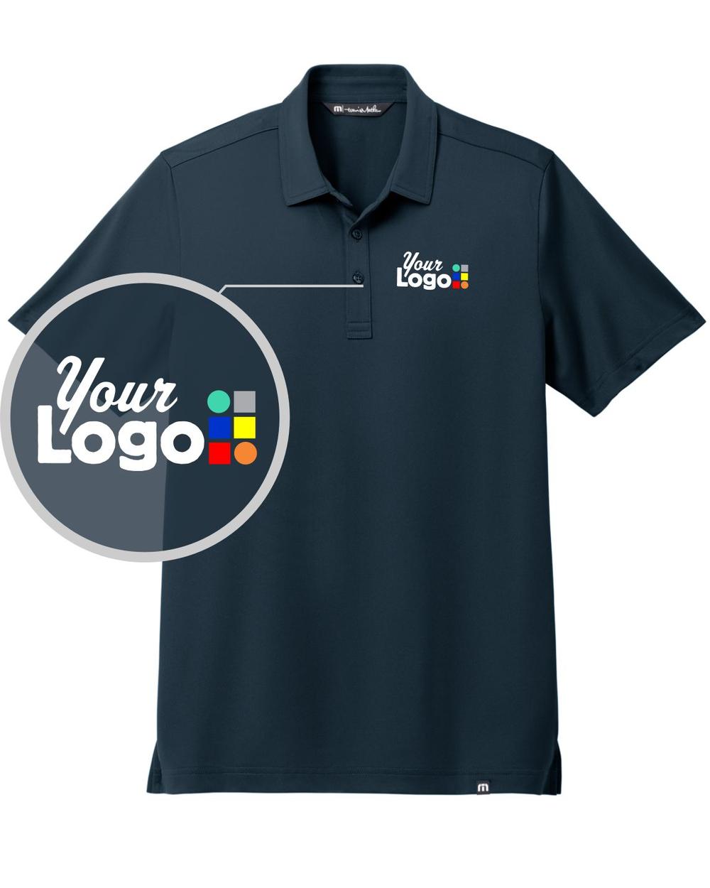 TravisMathew S/S Cabana Solid Custom Golf Shirt, color: Blue Nights