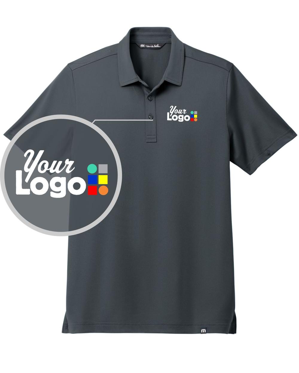 TravisMathew S/S Cabana Solid Custom Golf Shirt, color: Stormy Grey