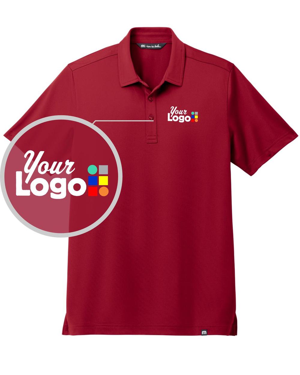 TravisMathew S/S Cabana Solid Custom Golf Shirt, color: Crimson