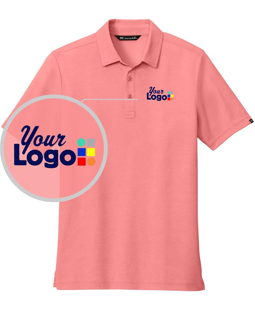 TravisMathew S/S Oceanside Heather Custom Golf Shirt, color: Cardinal Heather