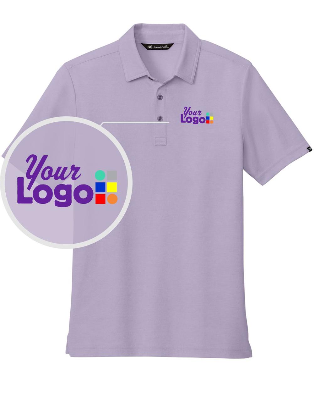 TravisMathew S/S Oceanside Heather Custom Golf Shirt, color: Purple Sage Heather