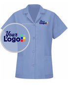 RedKap Button-Front Smock Custom Housekeeping Coat, color: Light Blue