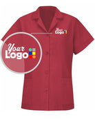 RedKap Button-Front Smock Custom Housekeeping Coat, color: Red