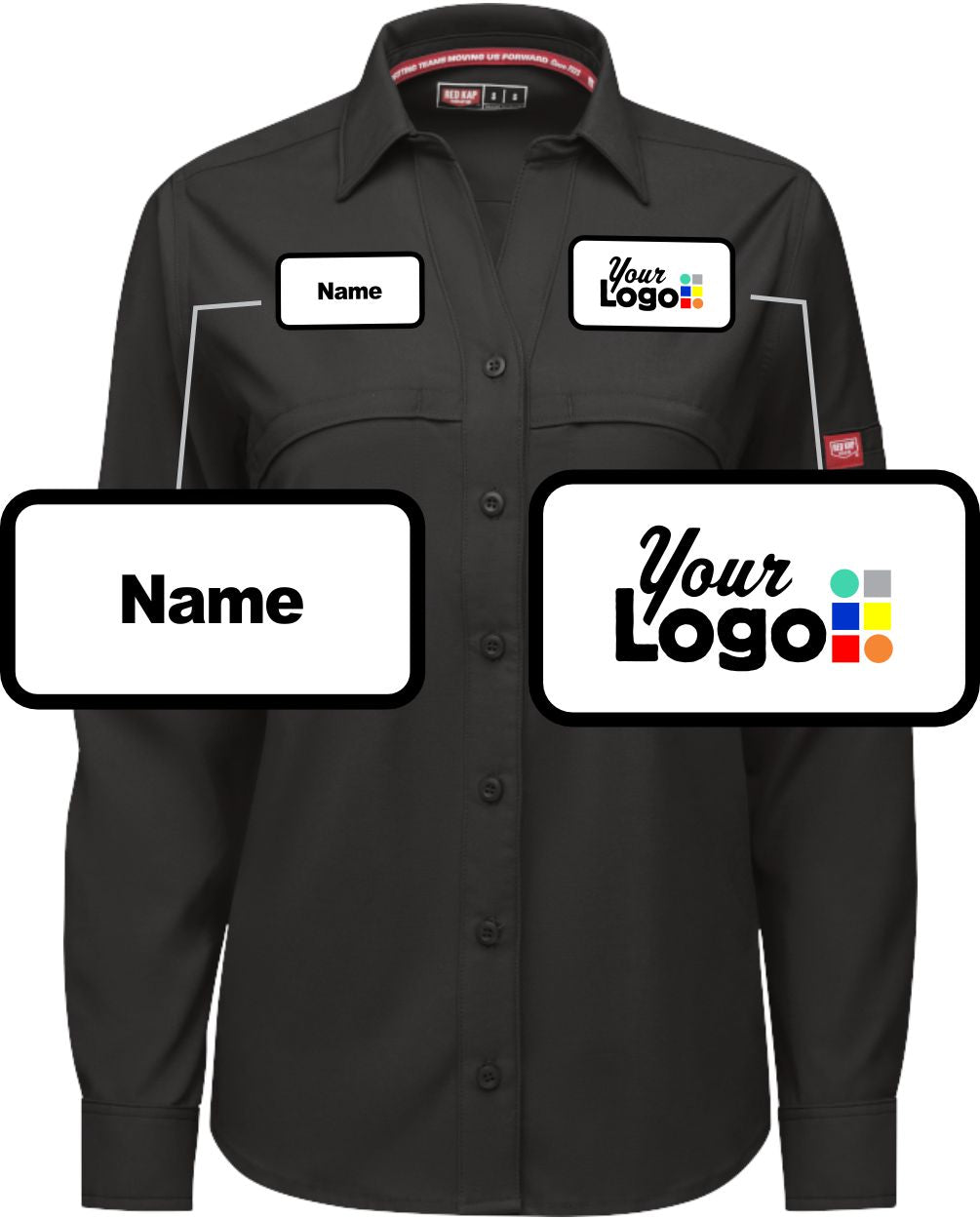 RedKap L/S Cooling Custom Work Shirt, color: Black
