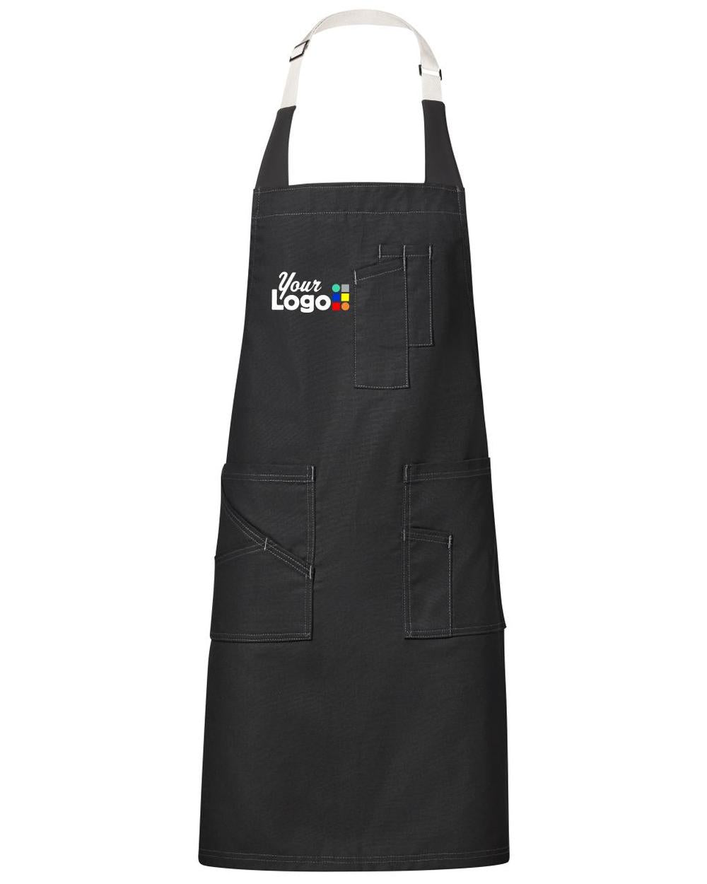 Flex Strap Utility Bib Custom Apron, color: Black