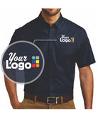 Port Authority S/S Carefree Poplin Custom Shirt, color: River Blue Navy