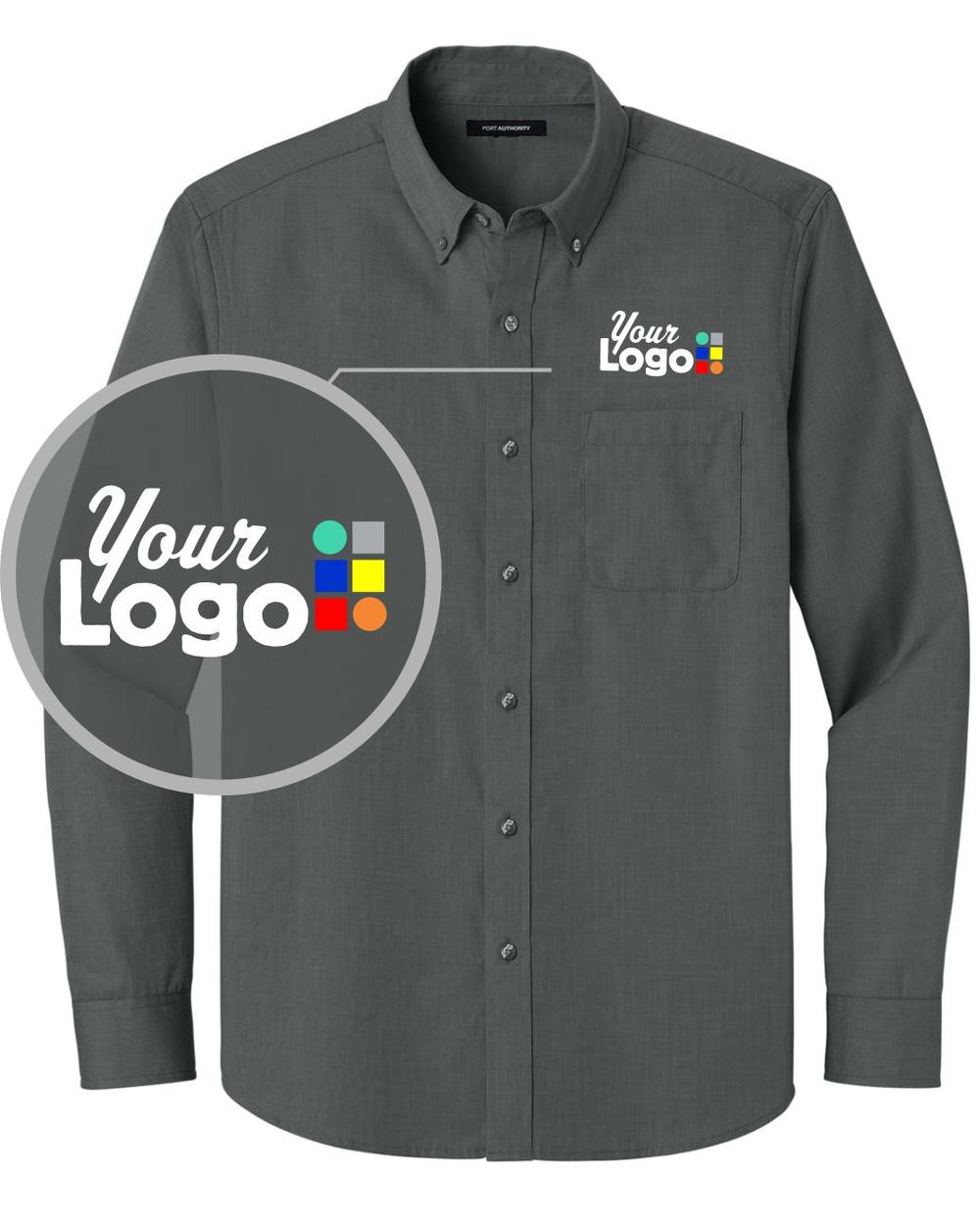 Port Authority L/S Nailhead Easy Care Custom Shirt, color: Deep Black