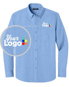 Port Authority L/S Nailhead Easy Care Custom Shirt, color: Swiss Blue