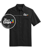 Port Authority S/S UV Daybreak Fishing Custom Shirt, color: Deep Black