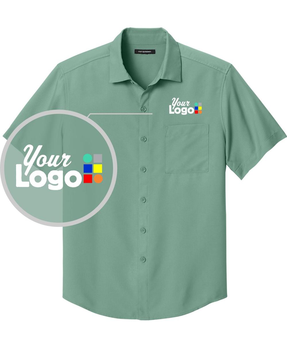 Port Authority S/S UV Dockside Custom Shirt, color: Sage