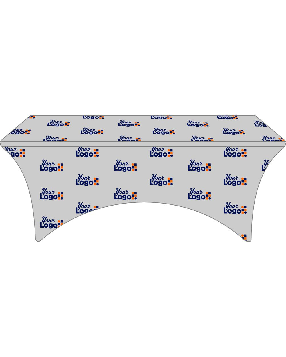 WearForm Stretch Fitted Max-Deco Custom Table Cover, color: Grey