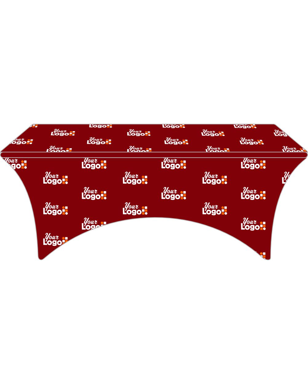 WearForm Stretch Fitted Max-Deco Custom Table Cover, color: Maroon