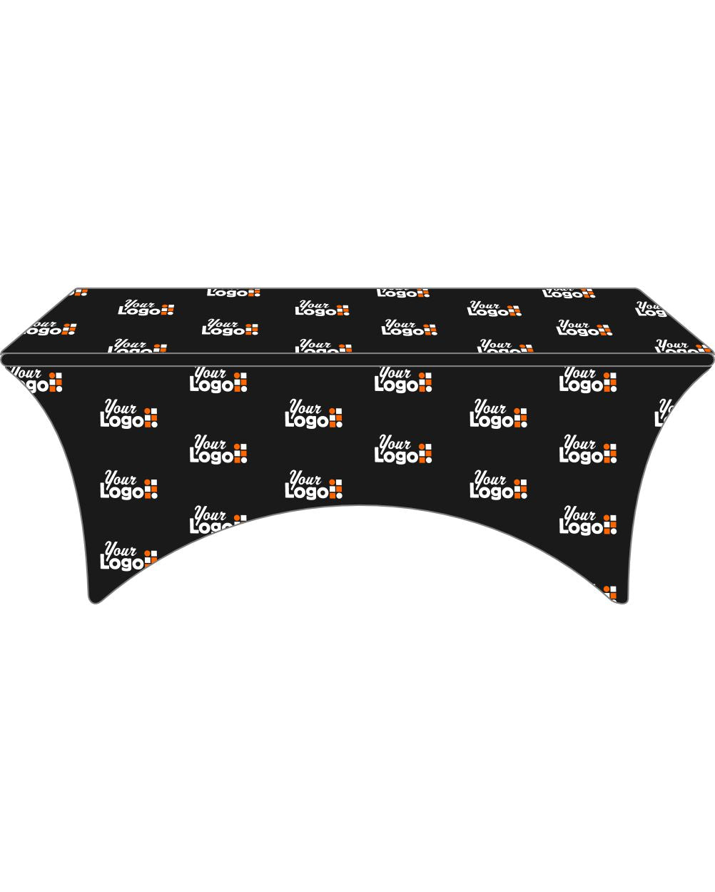 WearForm Stretch Fitted Max-Deco Custom Table Cover, color: Black
