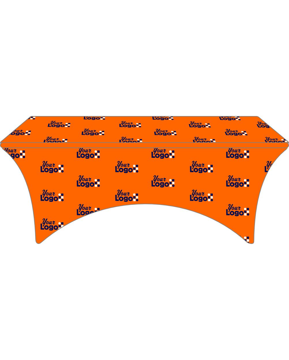 WearForm Stretch Fitted Max-Deco Custom Table Cover, color: Orange