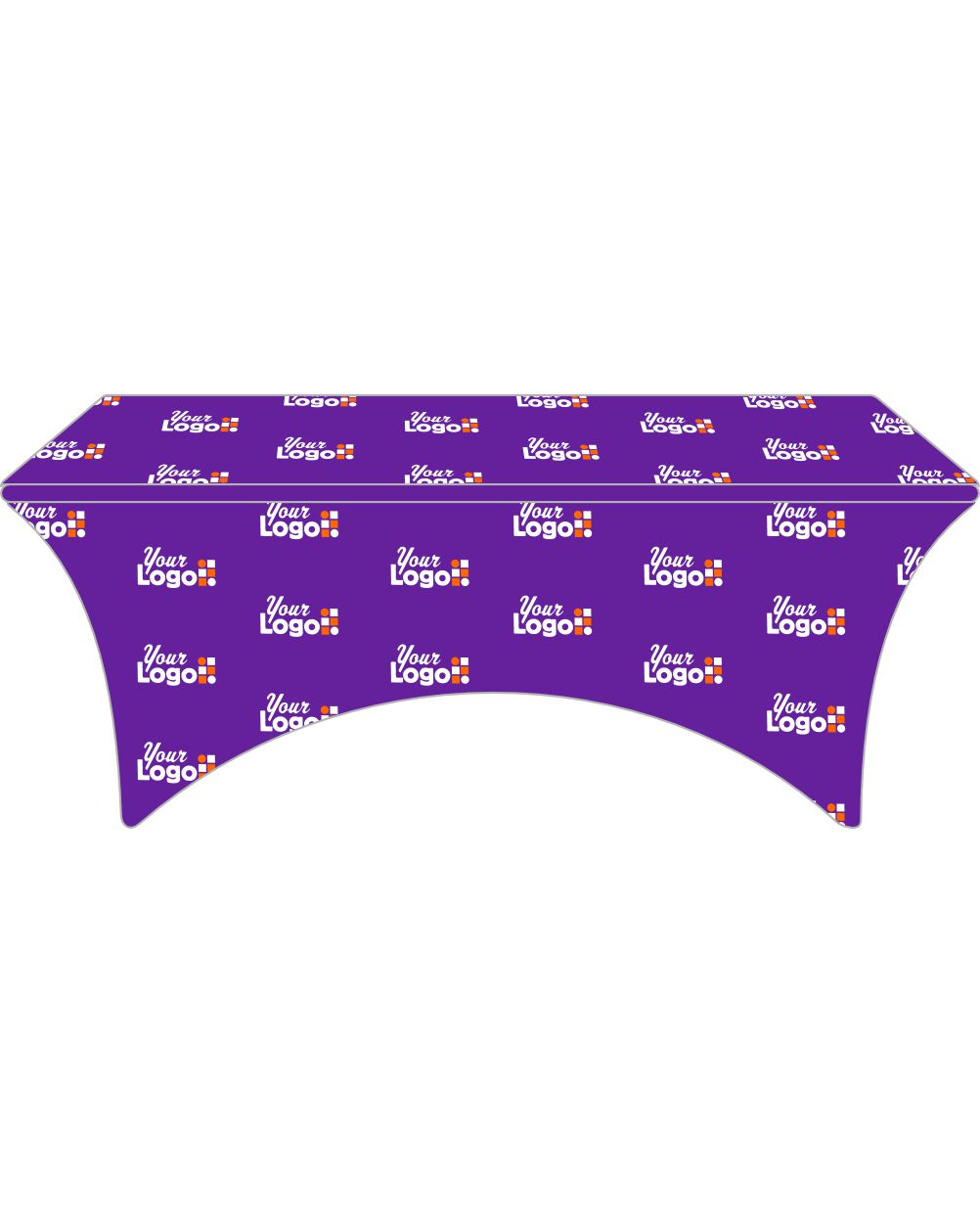 WearForm Stretch Fitted Max-Deco Custom Table Cover, color: Purple
