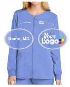 WonderWink Premiere Flex Full-Zip Custom Scrub Jacket, color: Ceil