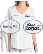WonderWink Premiere Flex V-Neck Custom Scrub Uniform, color: White