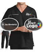 WonderWink Premiere Flex V-Neck Custom Scrub Uniform, color: Black