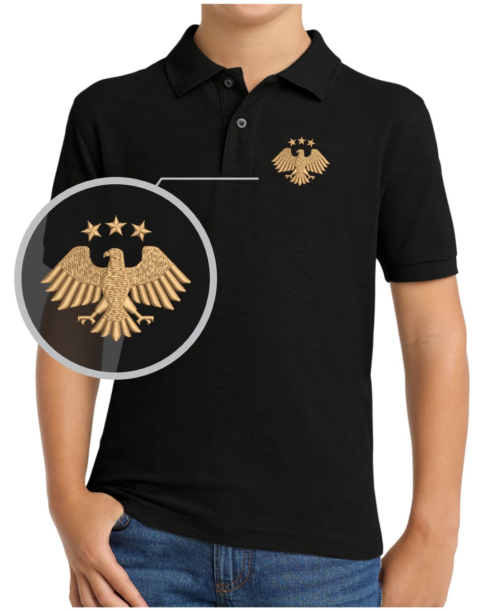 Port Authority S/S Silk Touch Syria's New Eagle Golf Shirt, color: Black